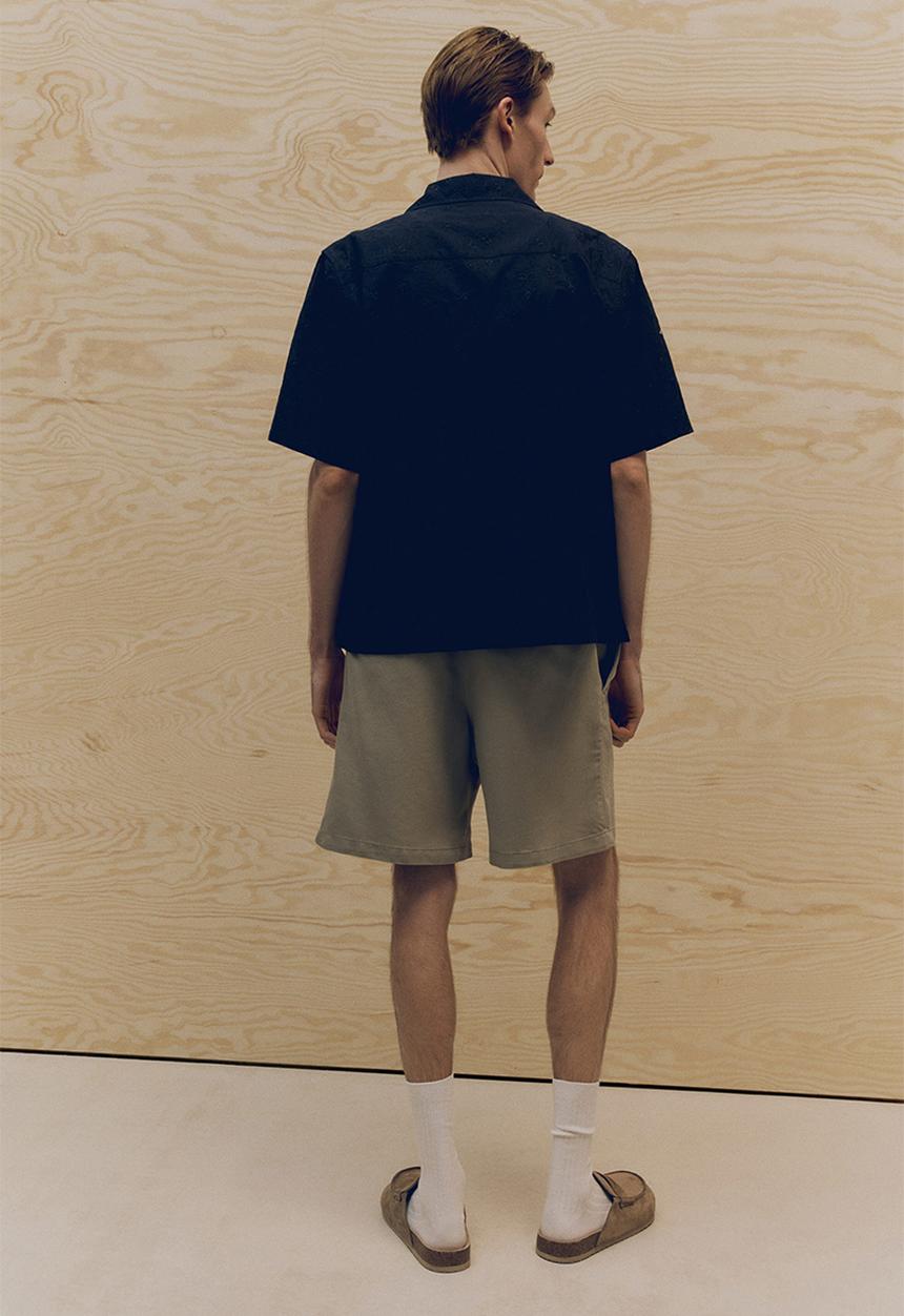 H&M - Relaxed fit linen-blend shorts - khaki green