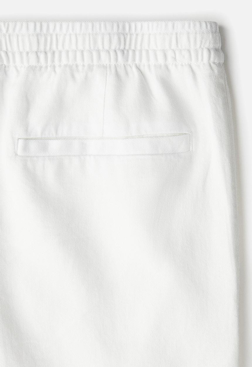 H&M - Relaxed fit linen-blend shorts - white