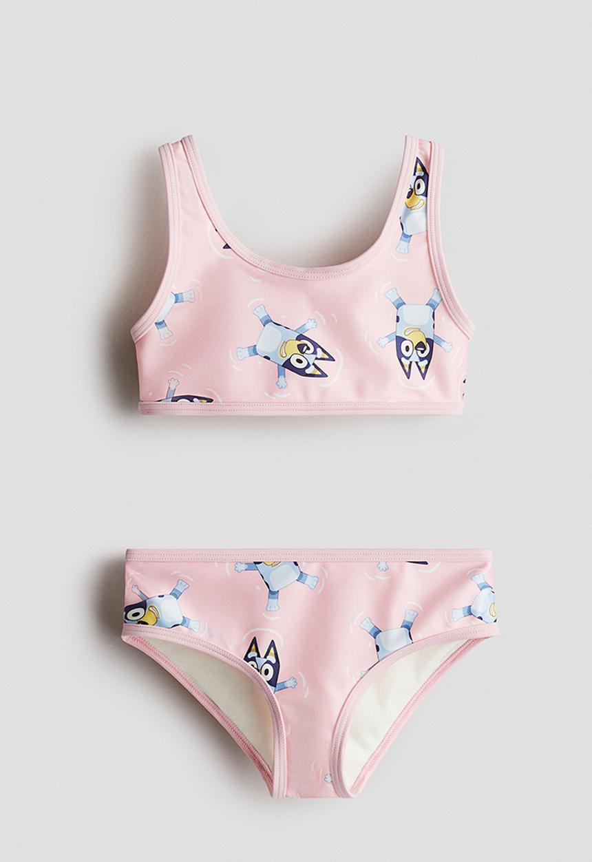 H&M - Printed bikini - light pink/bluey 