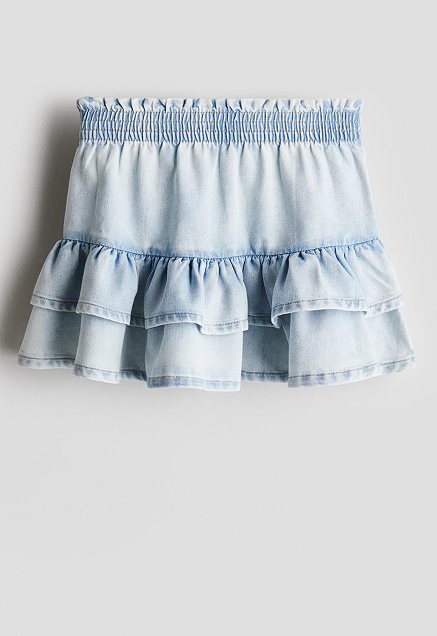 H&M - Tiered denim skirt - blue