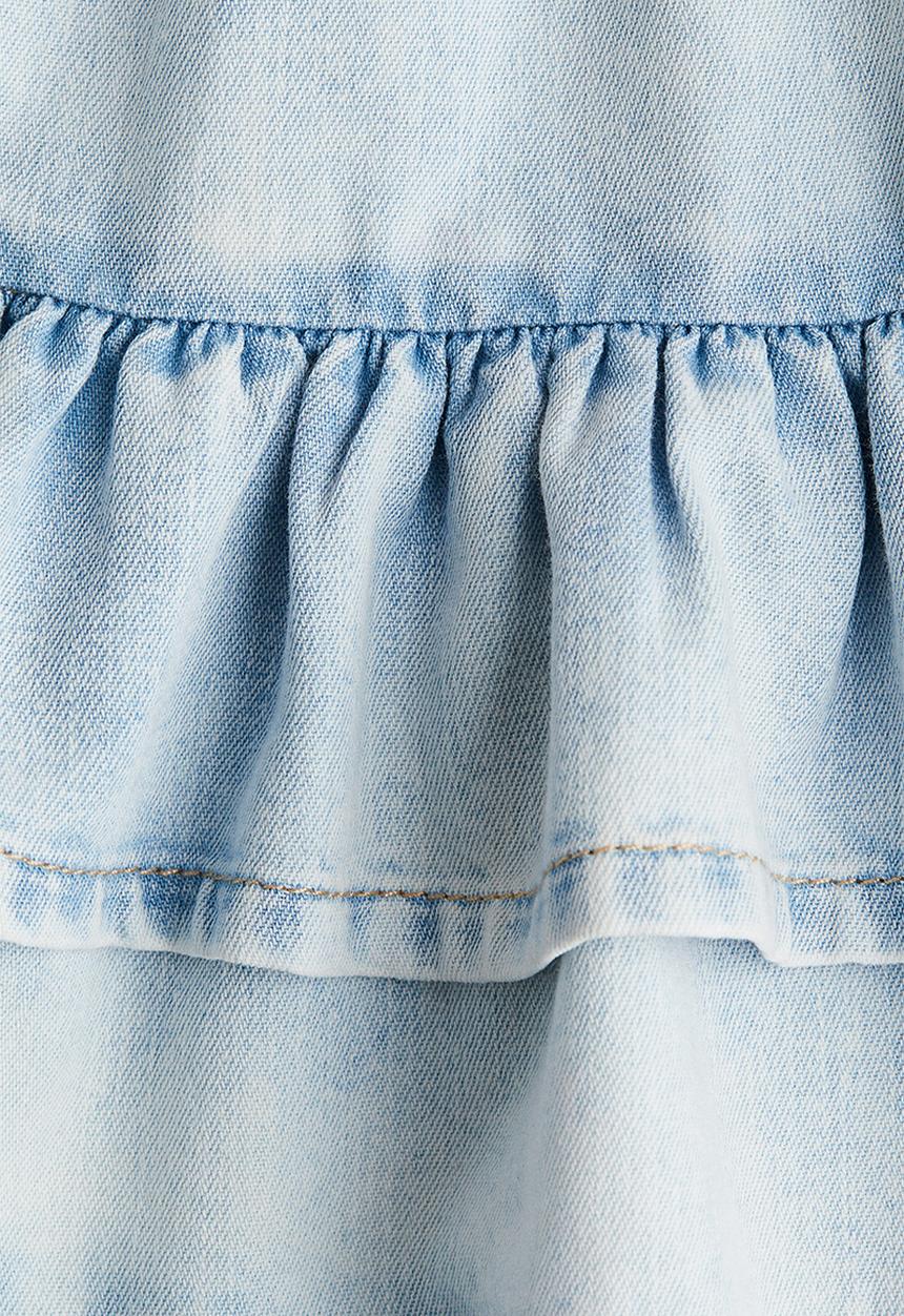 H&M - Tiered denim skirt - blue