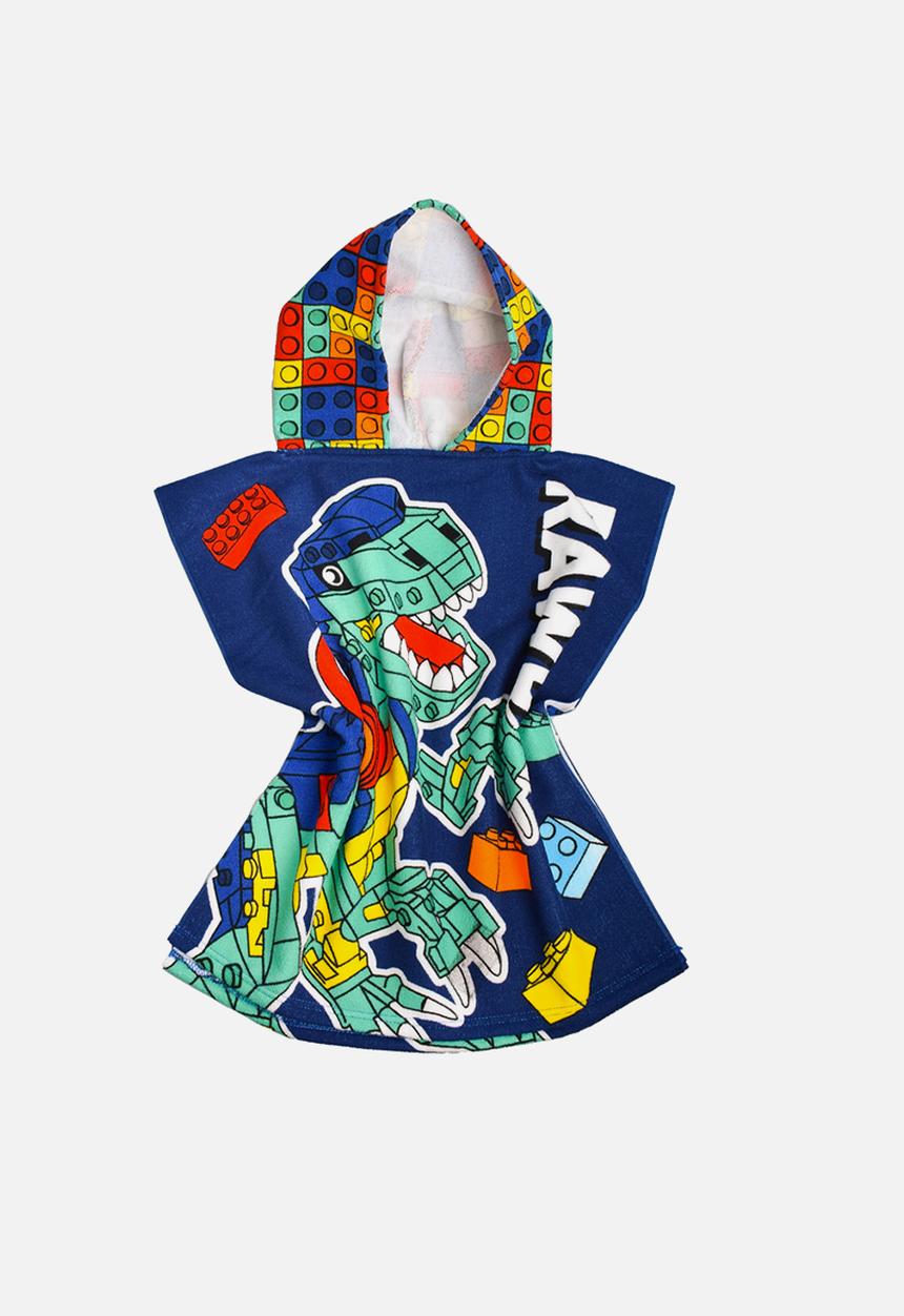 Character Group - Dino Blocks  Hooded Towel - multi