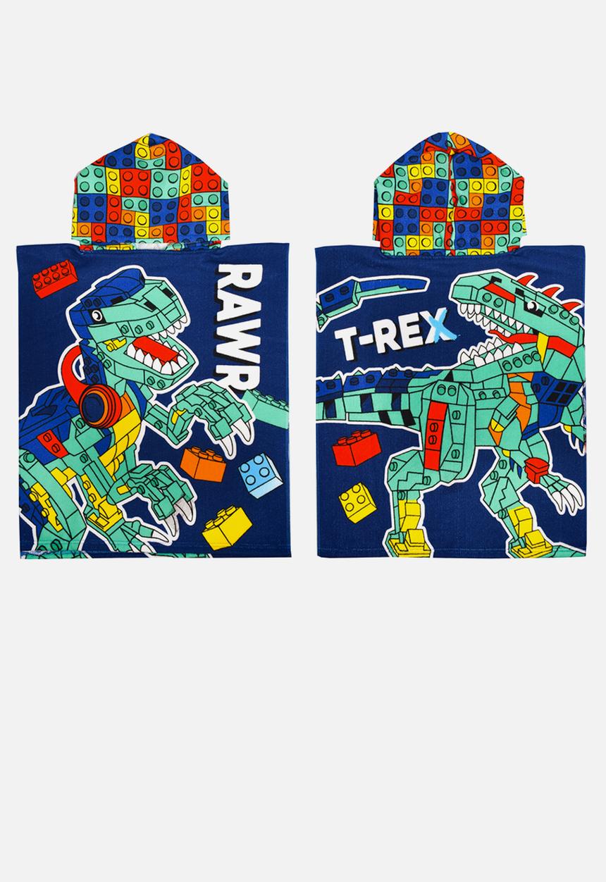 Character Group - Dino Blocks  Hooded Towel - multi