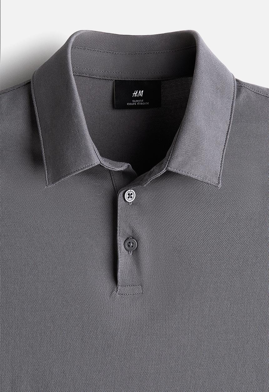 H&M - Coolmax® slim fit polo shirt - dark grey