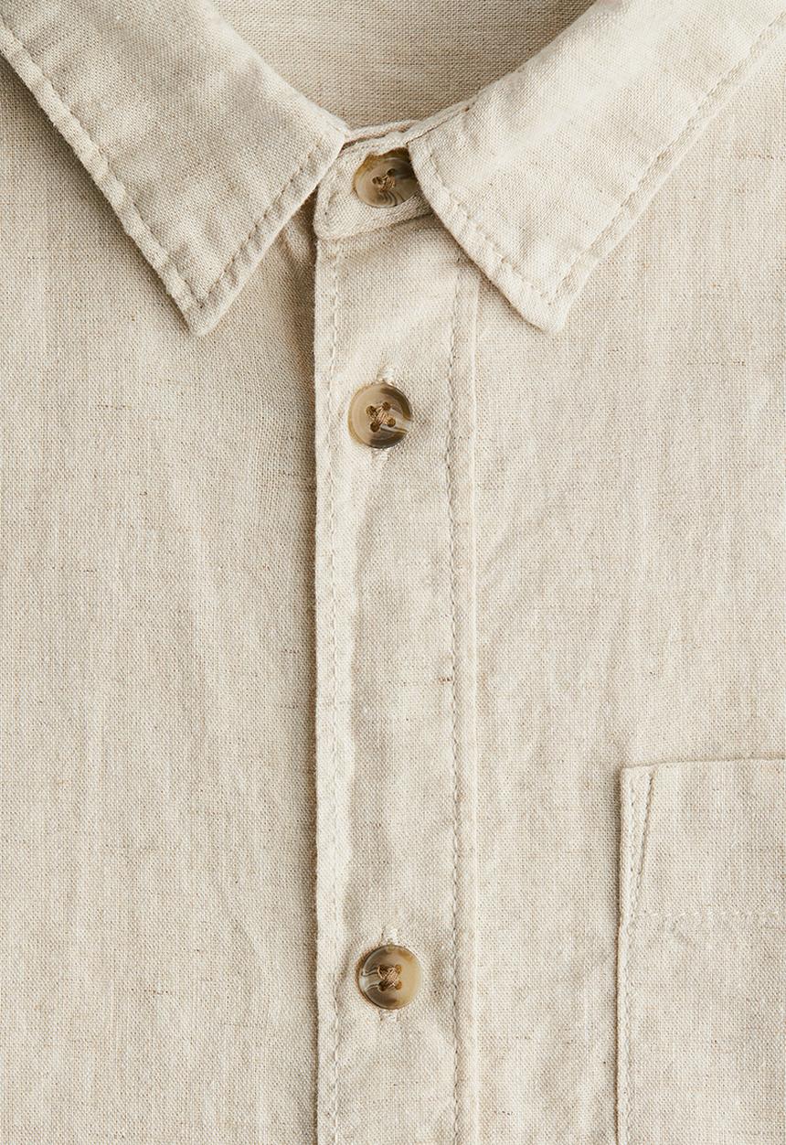 H&M - Linen-blend shirt -  light beige 