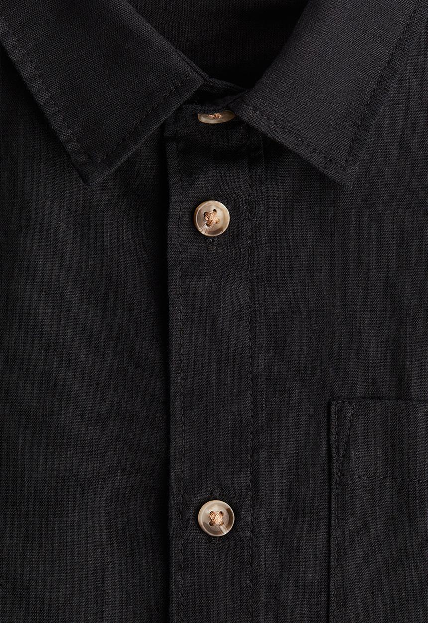 H&M - Linen-blend shirt - black