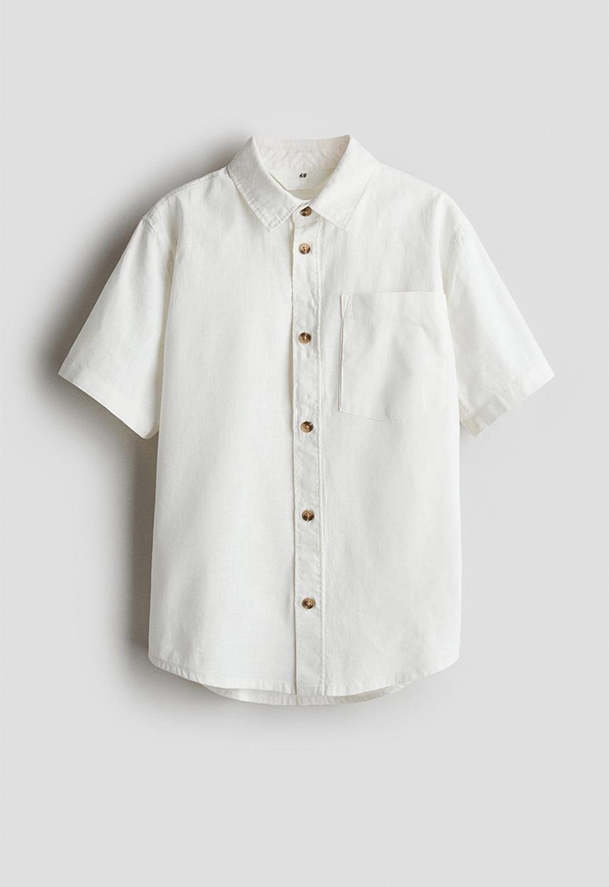 H&M - Linen-blend shirt - white