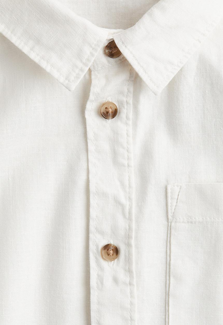 H&M - Linen-blend shirt - white