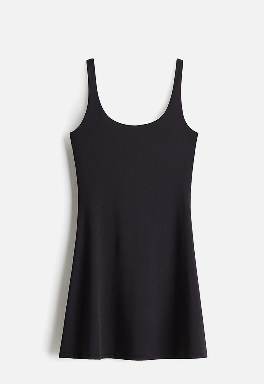 H&M - Sleeveless microfibre dress - black