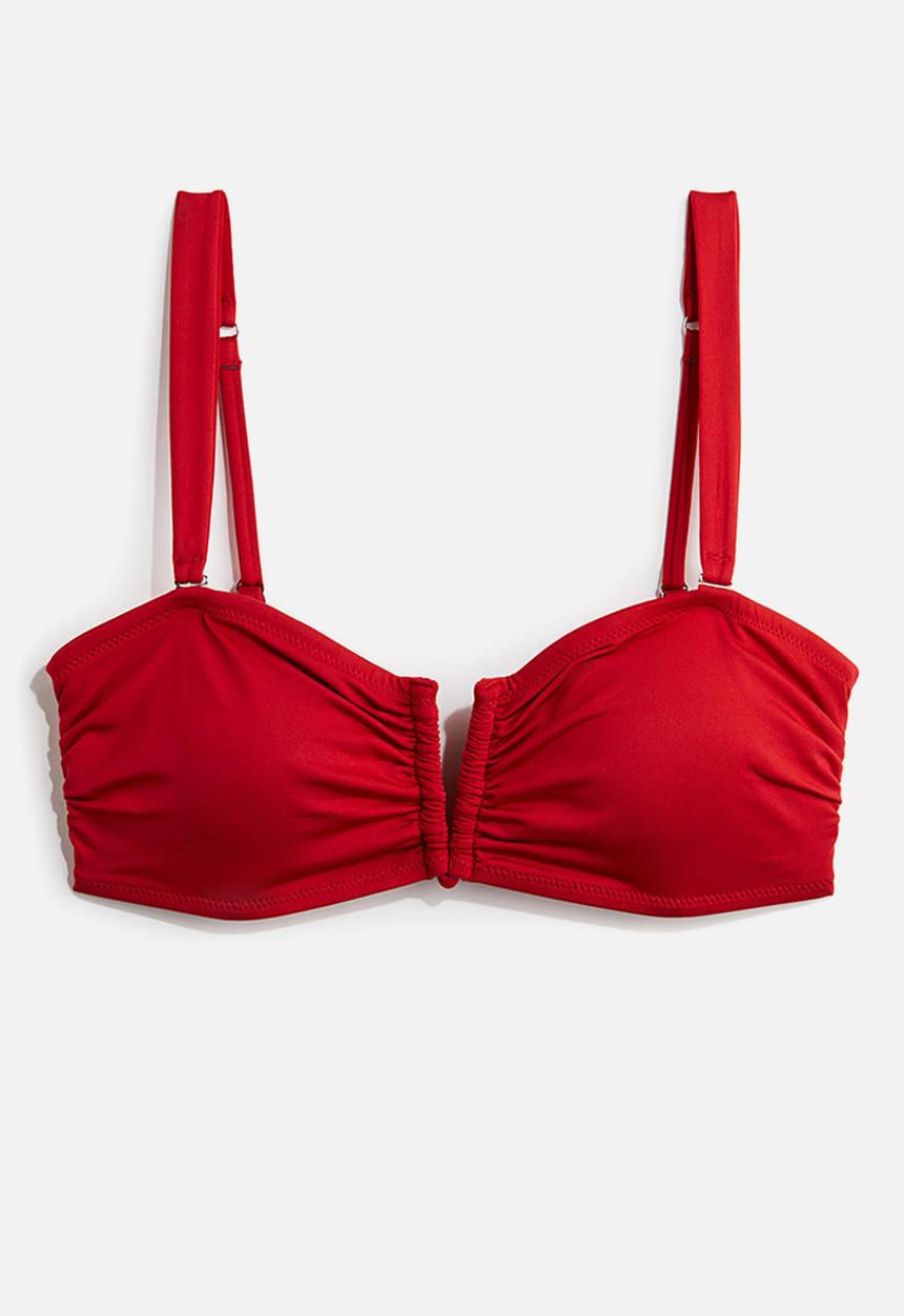 H&M - Padded bandeau bikini top - red