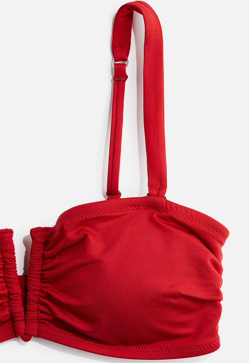 H&M - Padded bandeau bikini top - red