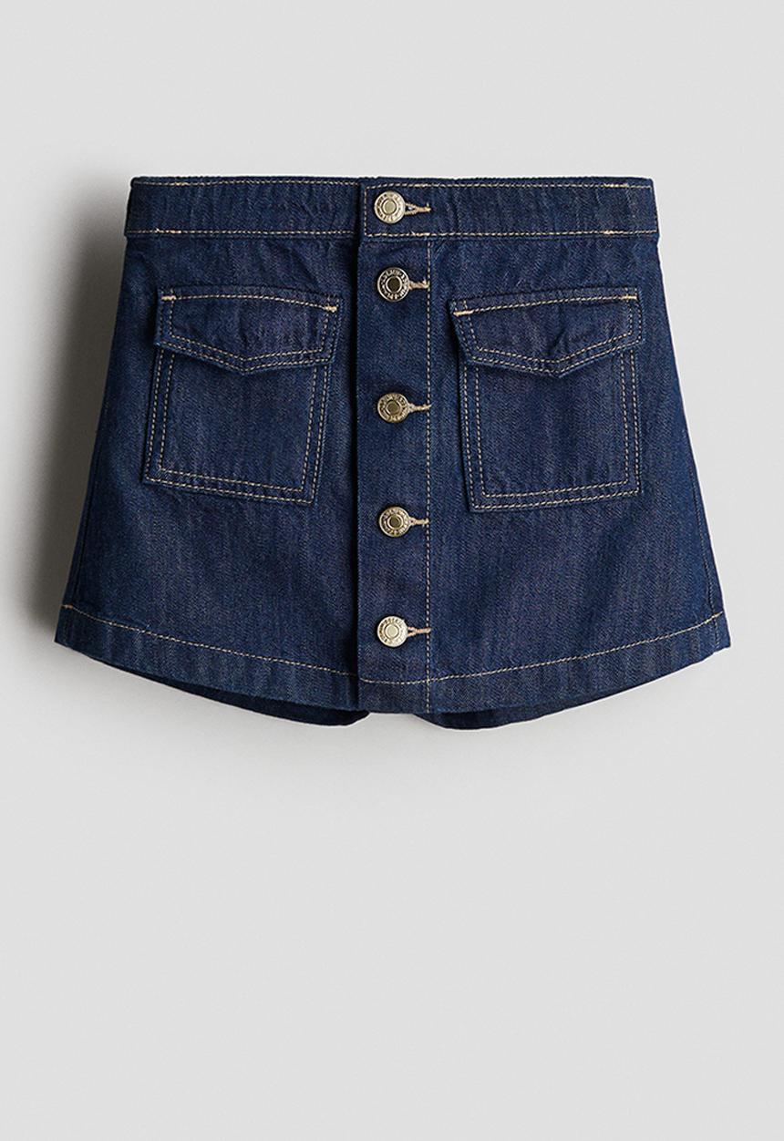 H&M - Cotton denim skort - dark denim blue