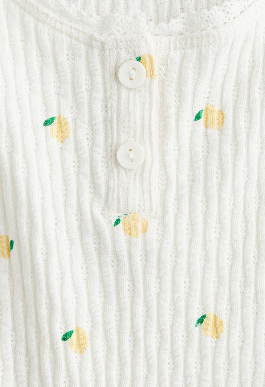H&M - Pointelle cotton vest top - white lemons