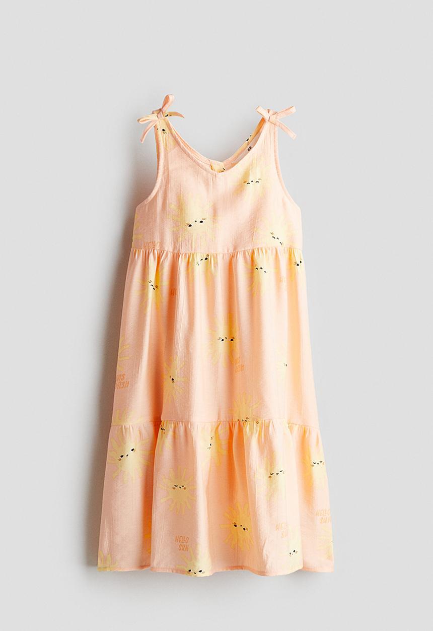 H&M - Tiered dress - light orange suns