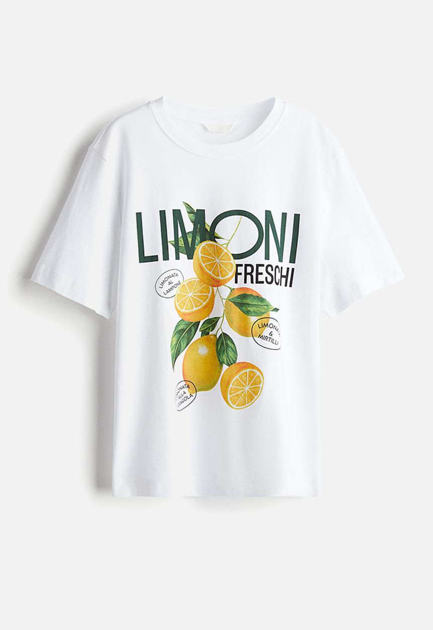 H&M - Printed t-shirt - white lemons