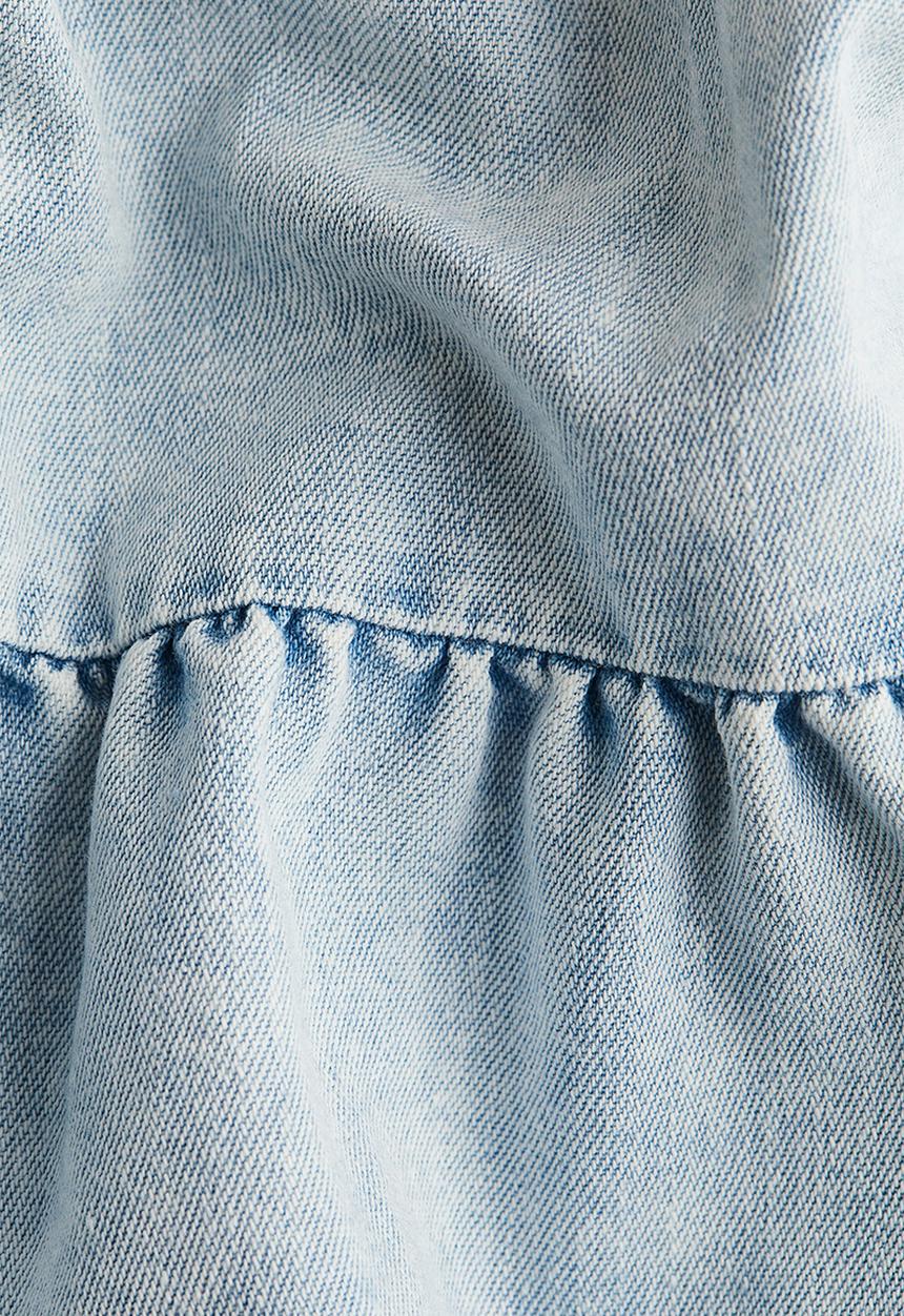 H&M - Tiered denim skirt - light denim blue