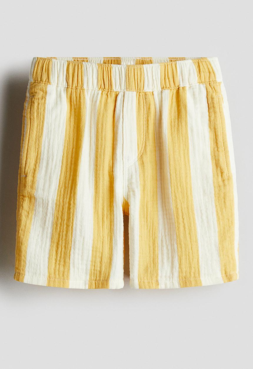 H&M - Muslin shorts - yellow/striped