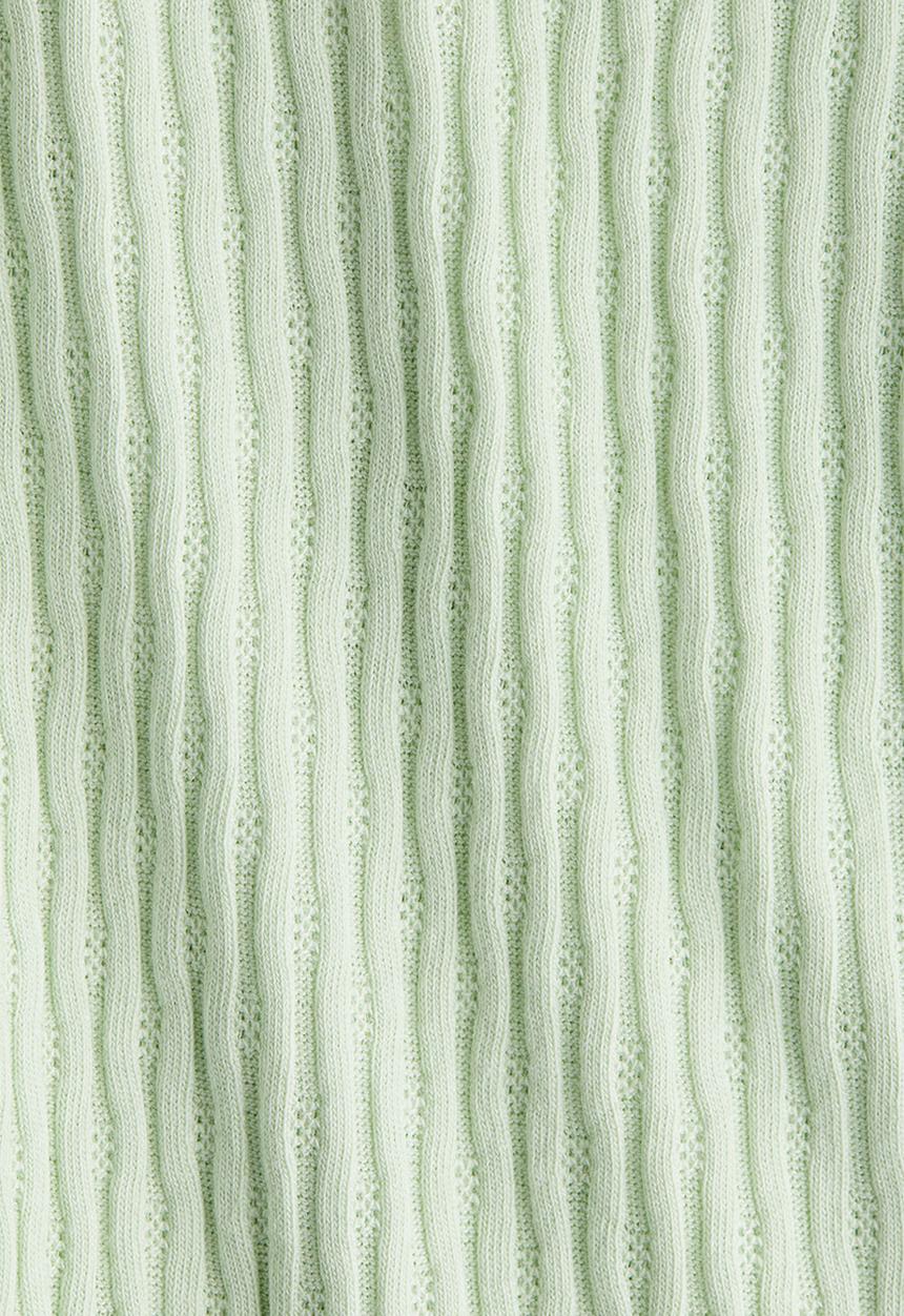 H&M - Flounce-trimmed cotton top - light green