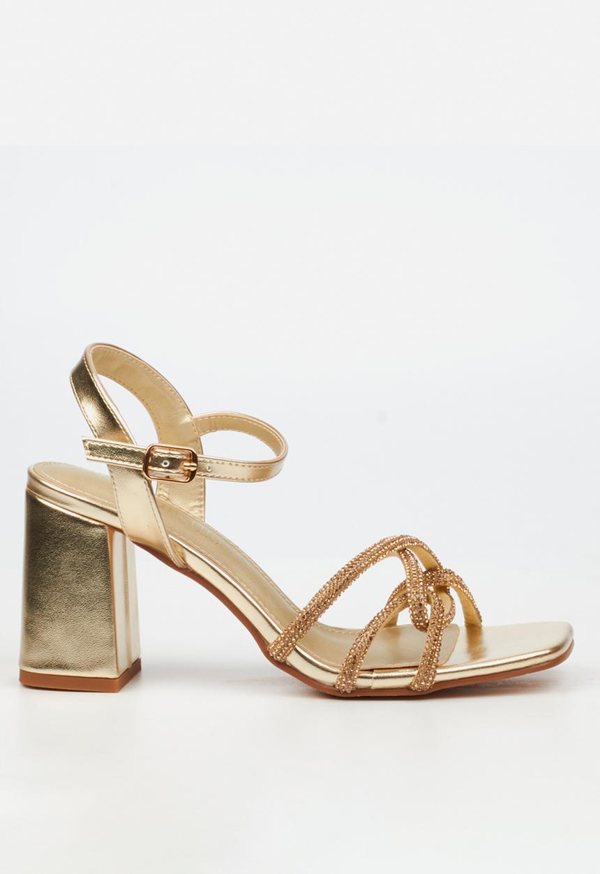 Butterfly Feet - Raine 1 Open Toe Ankle Strap - Gold