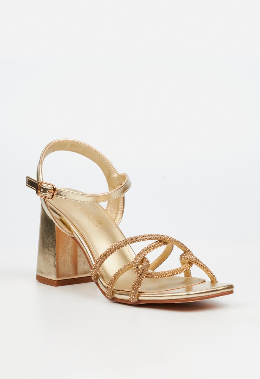 Butterfly Feet - Raine 1 Open Toe Ankle Strap - Gold