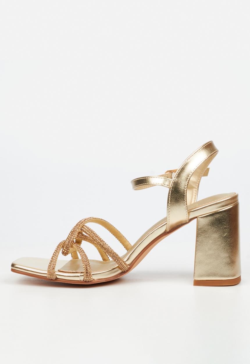 Butterfly Feet - Raine 1 Open Toe Ankle Strap - Gold