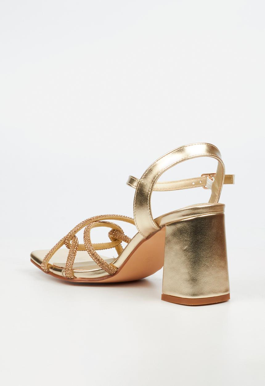 Butterfly Feet - Raine 1 Open Toe Ankle Strap - Gold