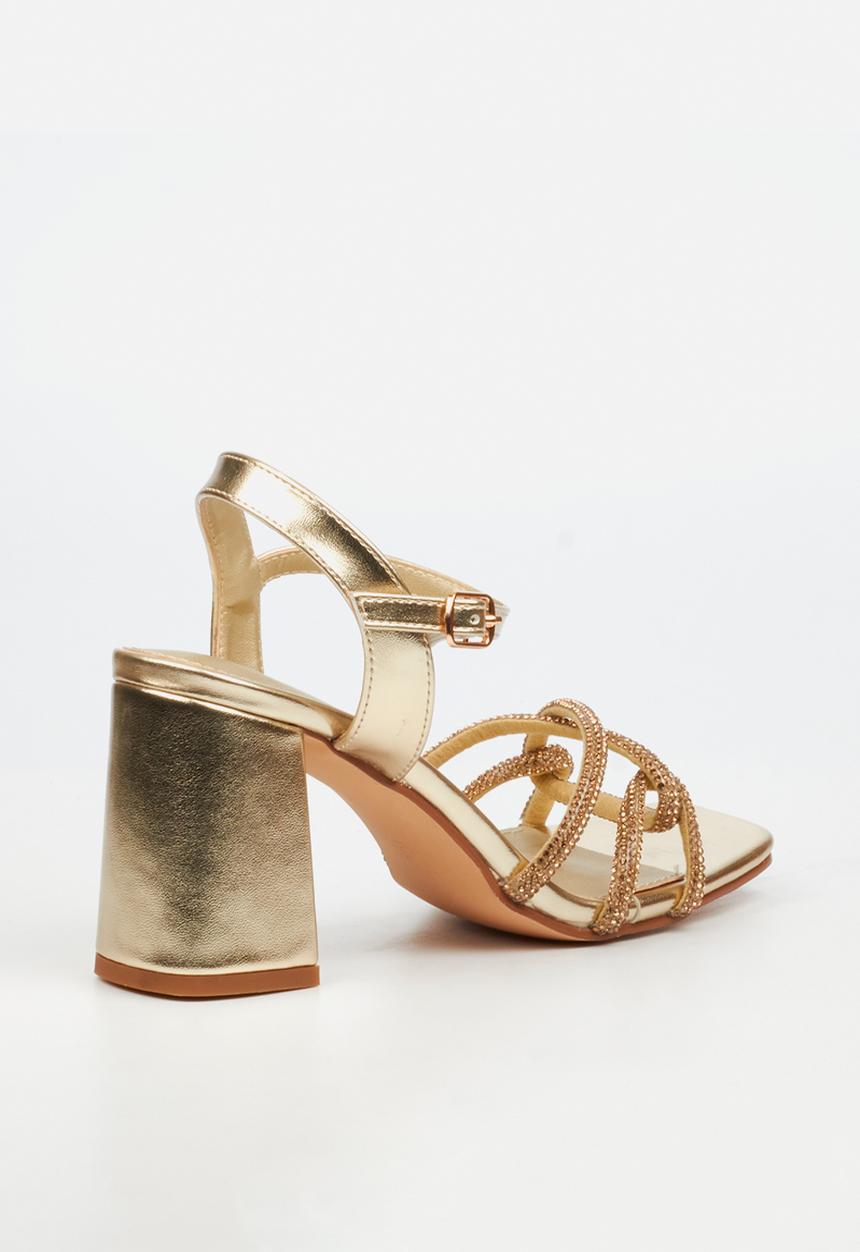 Butterfly Feet - Raine 1 Open Toe Ankle Strap - Gold