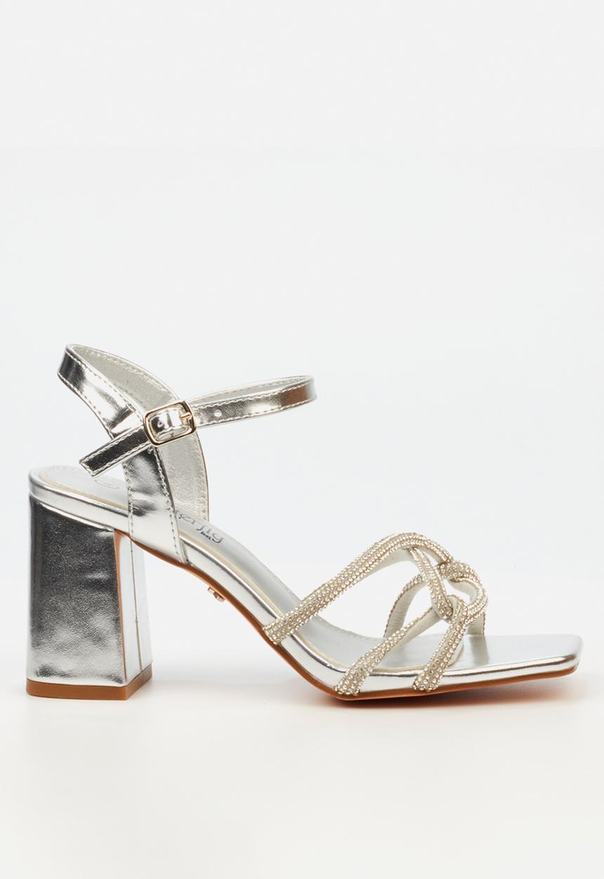 Butterfly Feet - Raine 1 Open Toe Ankle Strap - Silver