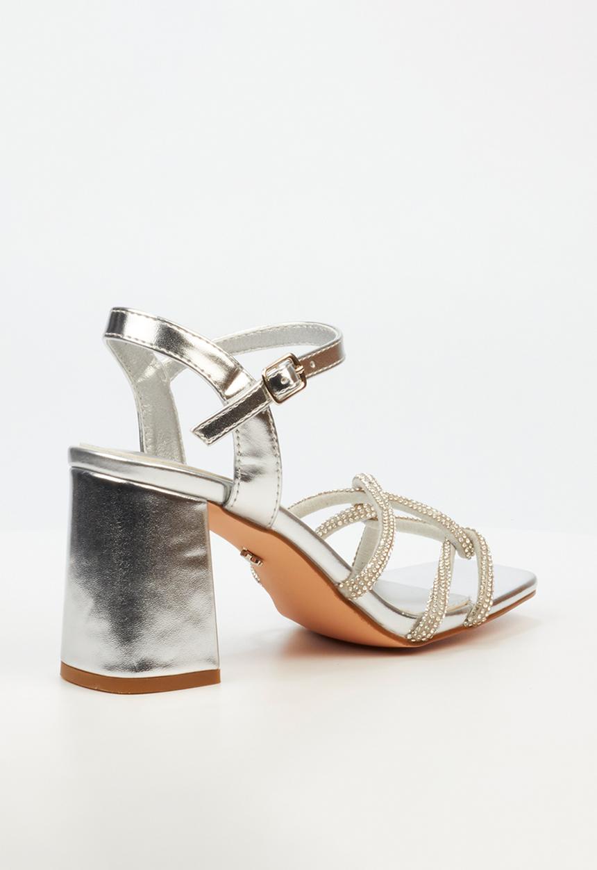 Butterfly Feet - Raine 1 Open Toe Ankle Strap - Silver