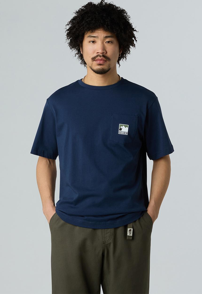 The North Face - Mountain Logo Relaxed Pocket Tee - Summit Navy (8K2)