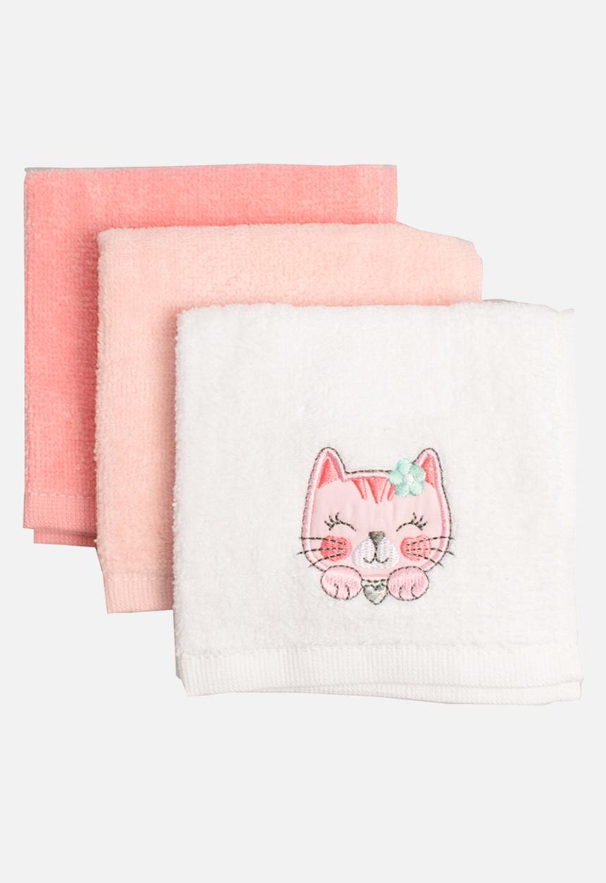 Character Group - 3PK Cats Face Cloth