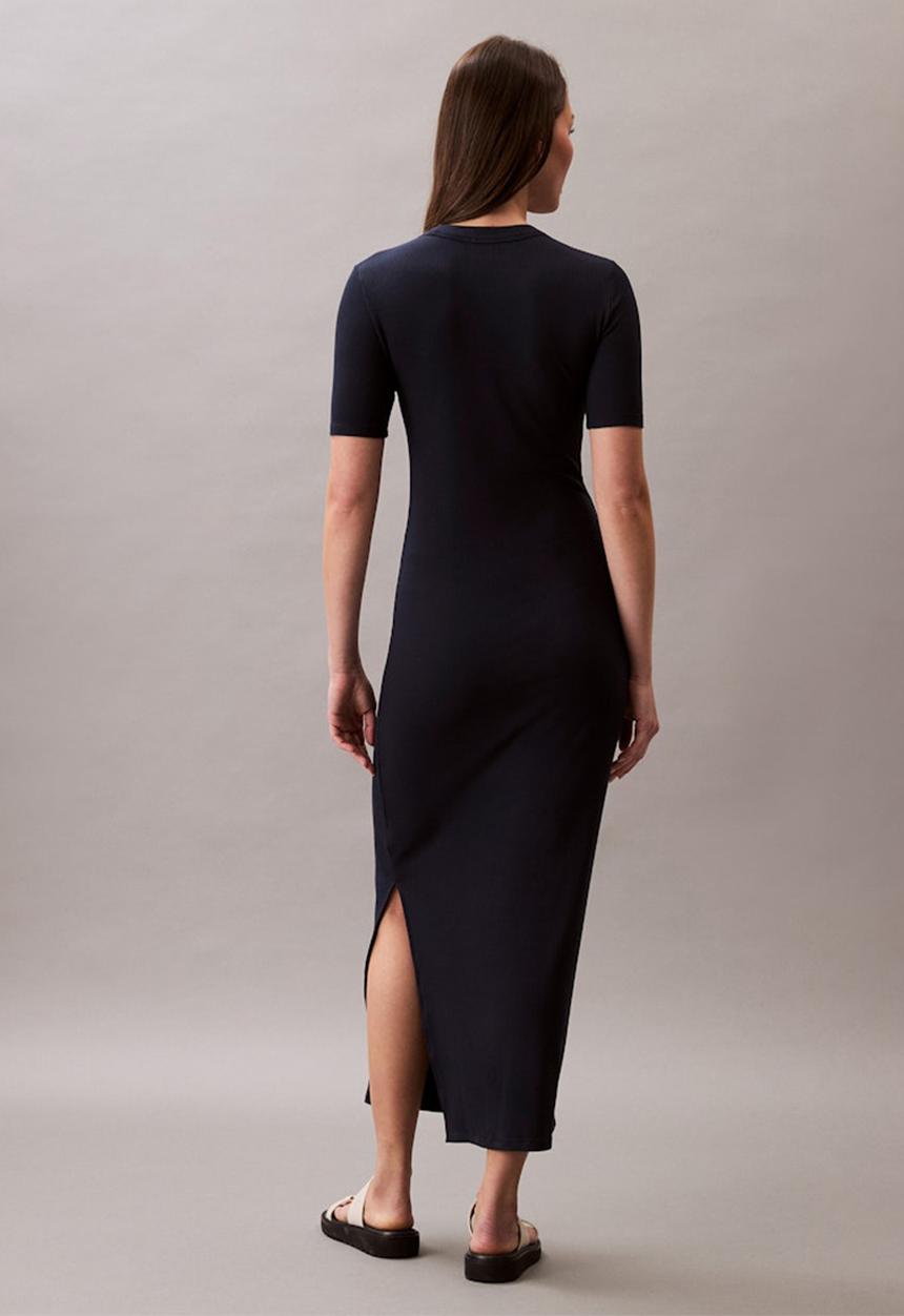 Calvin Klein - A - modal rib ss dress - dark sapphire