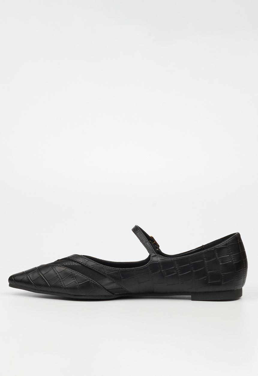 Miss Black - Allure 1 pointy croc pump - black