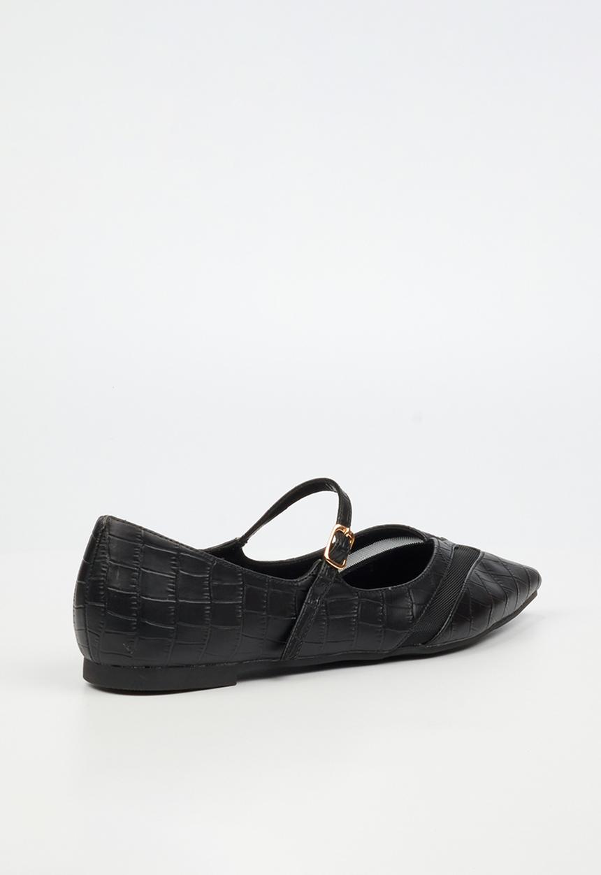 Miss Black - Allure 1 pointy croc pump - black
