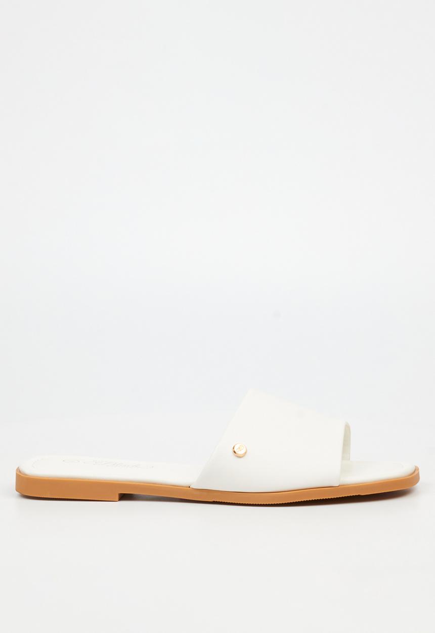 Miss Black - Cream 1 flat sandal - white