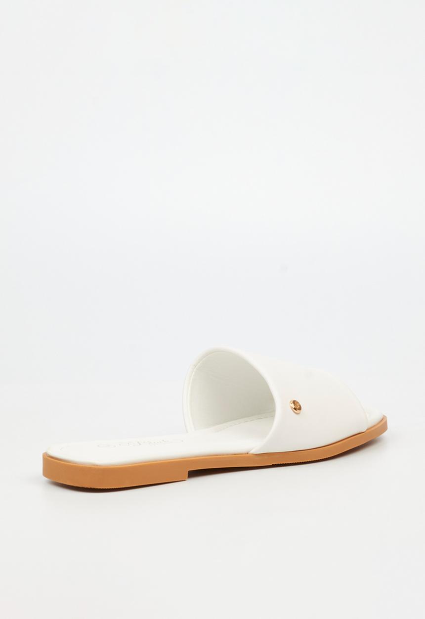 Miss Black - Cream 1 flat sandal - white