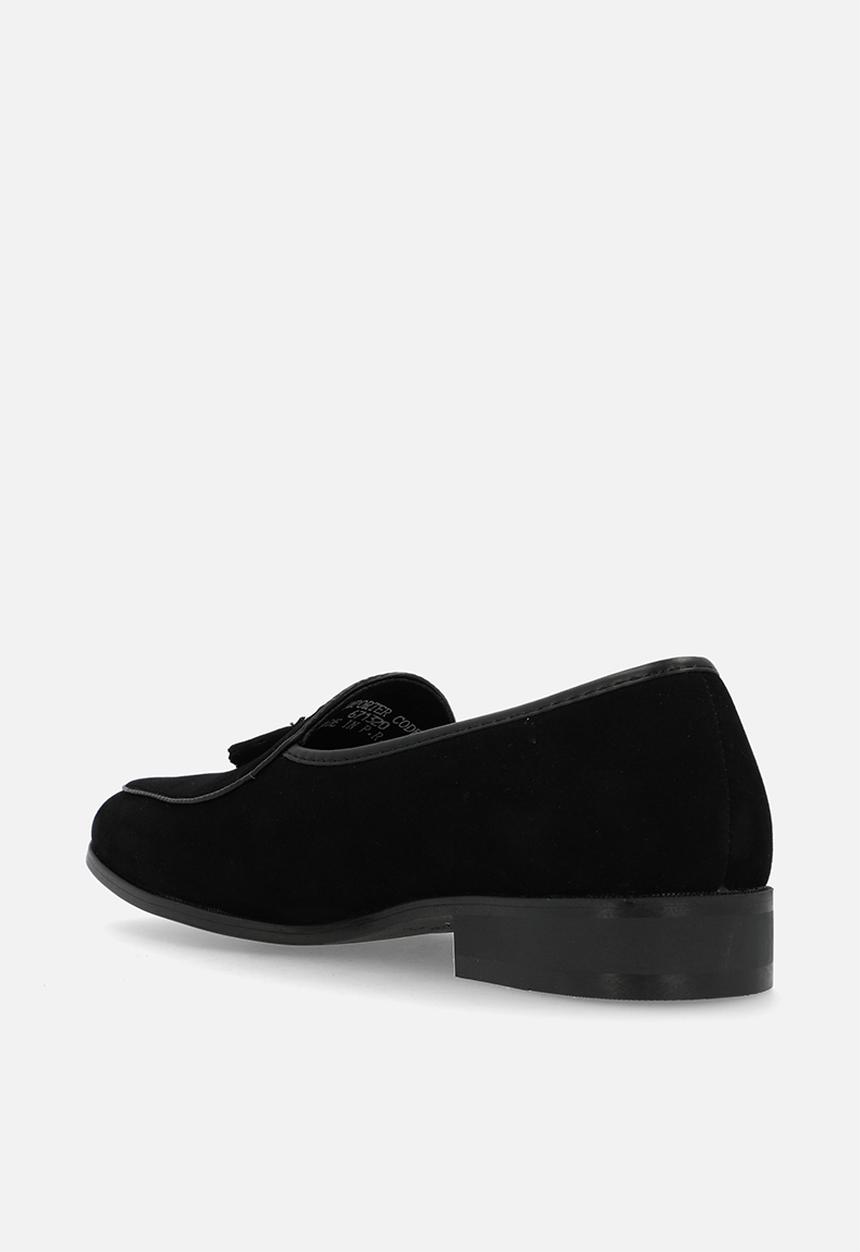 PC - Tassel velvet smoking slip-on - black