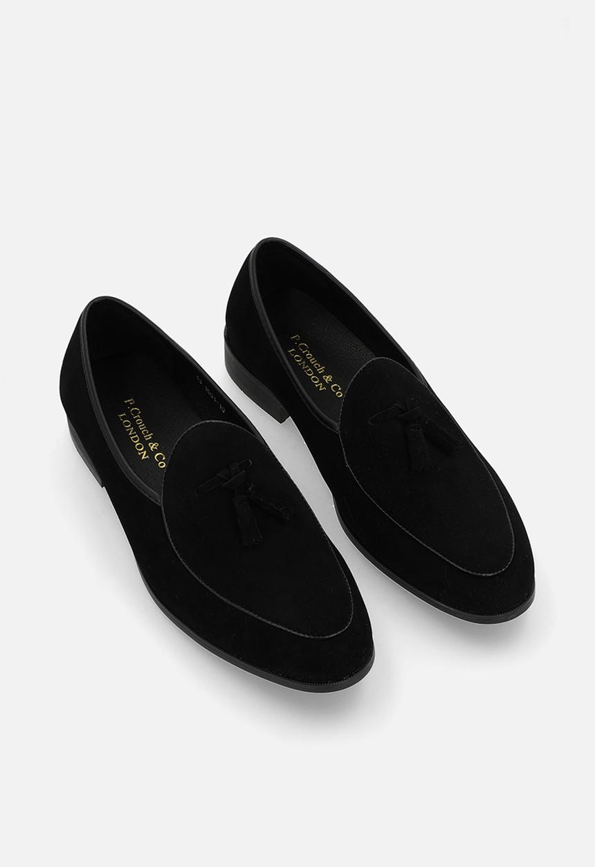 PC - Tassel velvet smoking slip-on - black