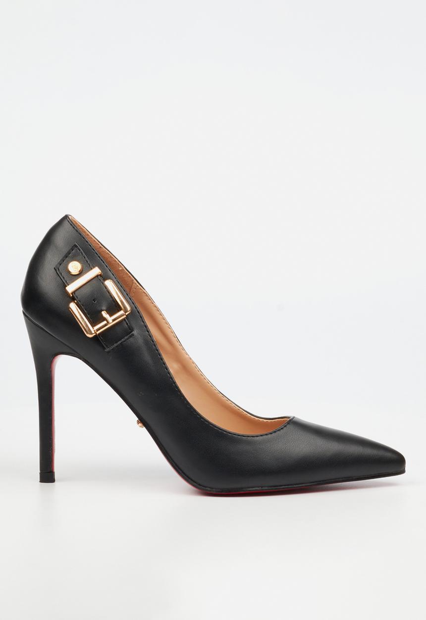Miss Black - Lola 42 side buckle court heel - black