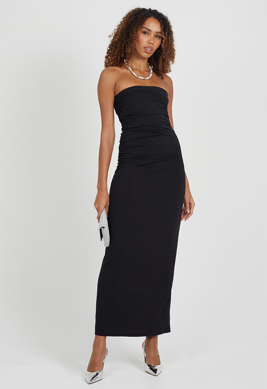 Brave Soul - Ladies Ruched Dress - Black