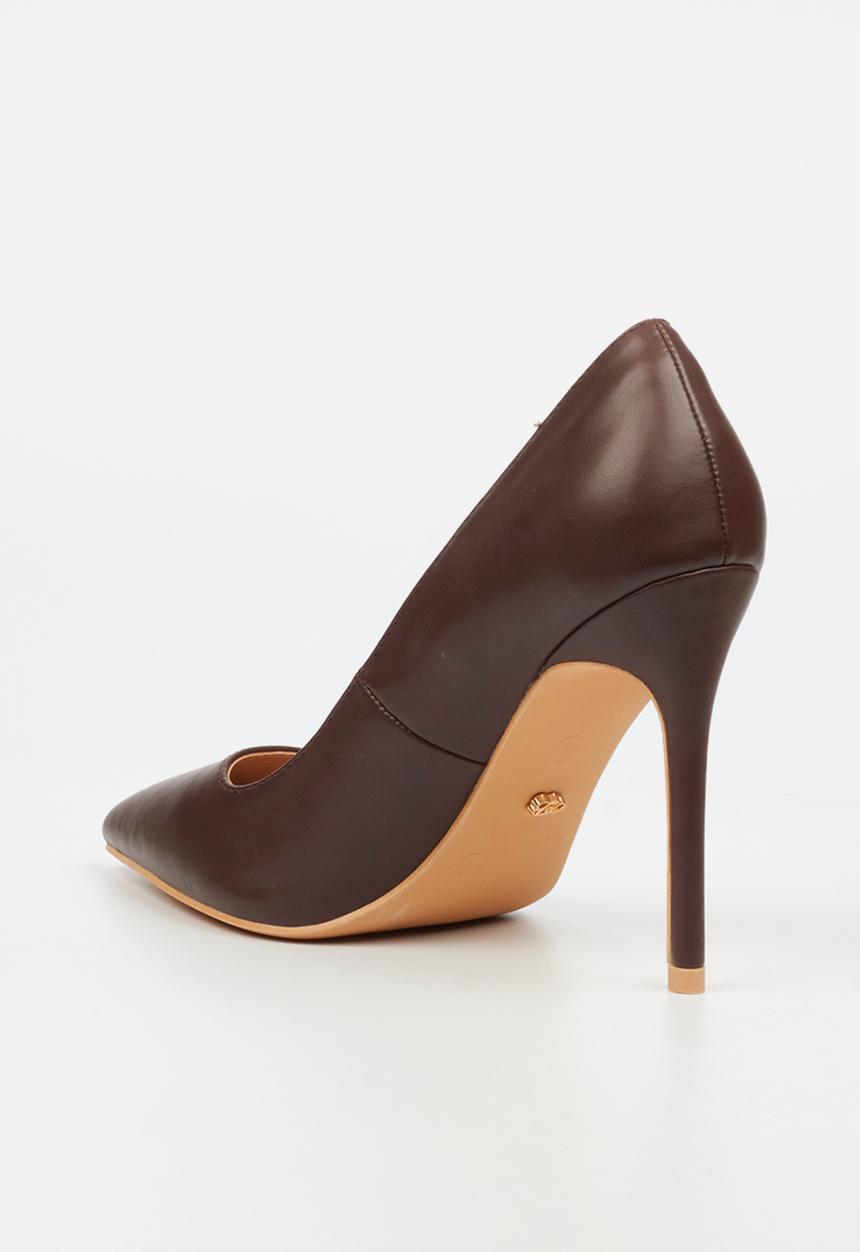 Miss Black - Lola 42 side buckle court heel - chocolate