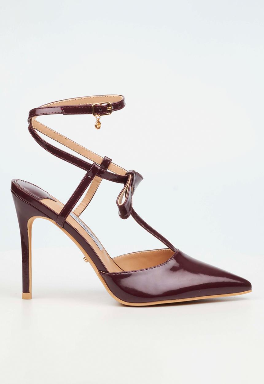 Miss Black - Lola 59 front bow court heel - plum