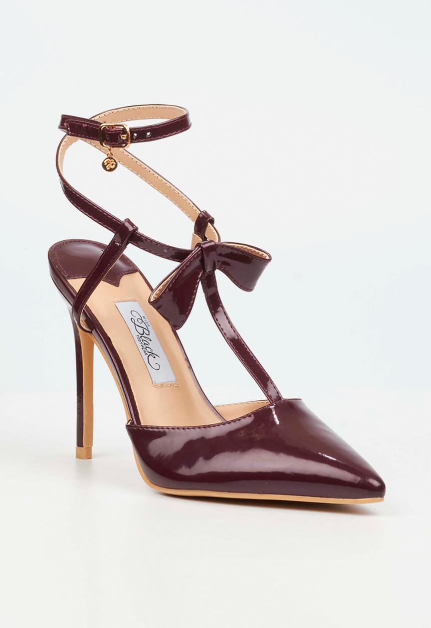 Miss Black - Lola 59 front bow court heel - plum