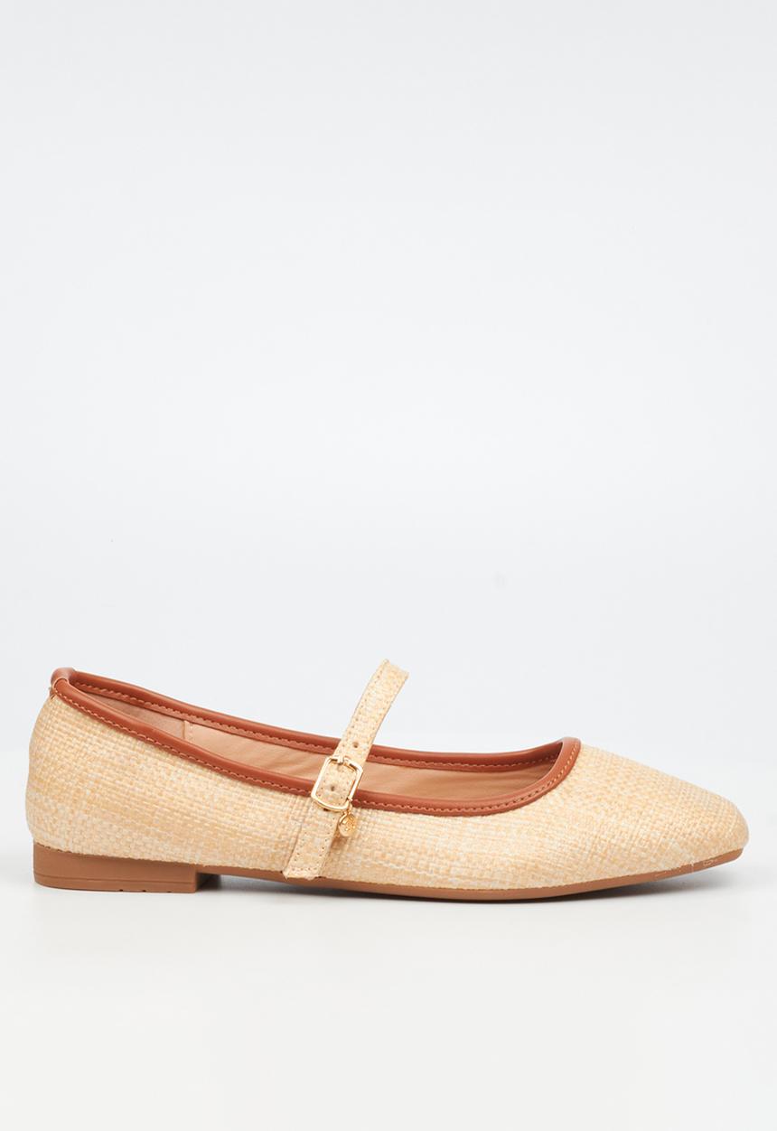 Miss Black - Saga 2 baby doll raffia pump - natural