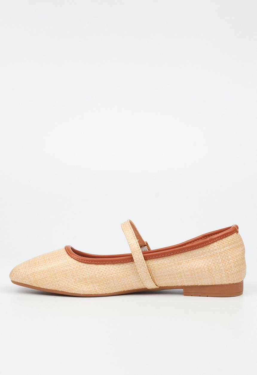 Miss Black - Saga 2 baby doll raffia pump - natural