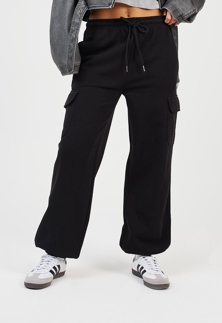 Brave Soul - Ladies Jersey Cargo Trousers - Black