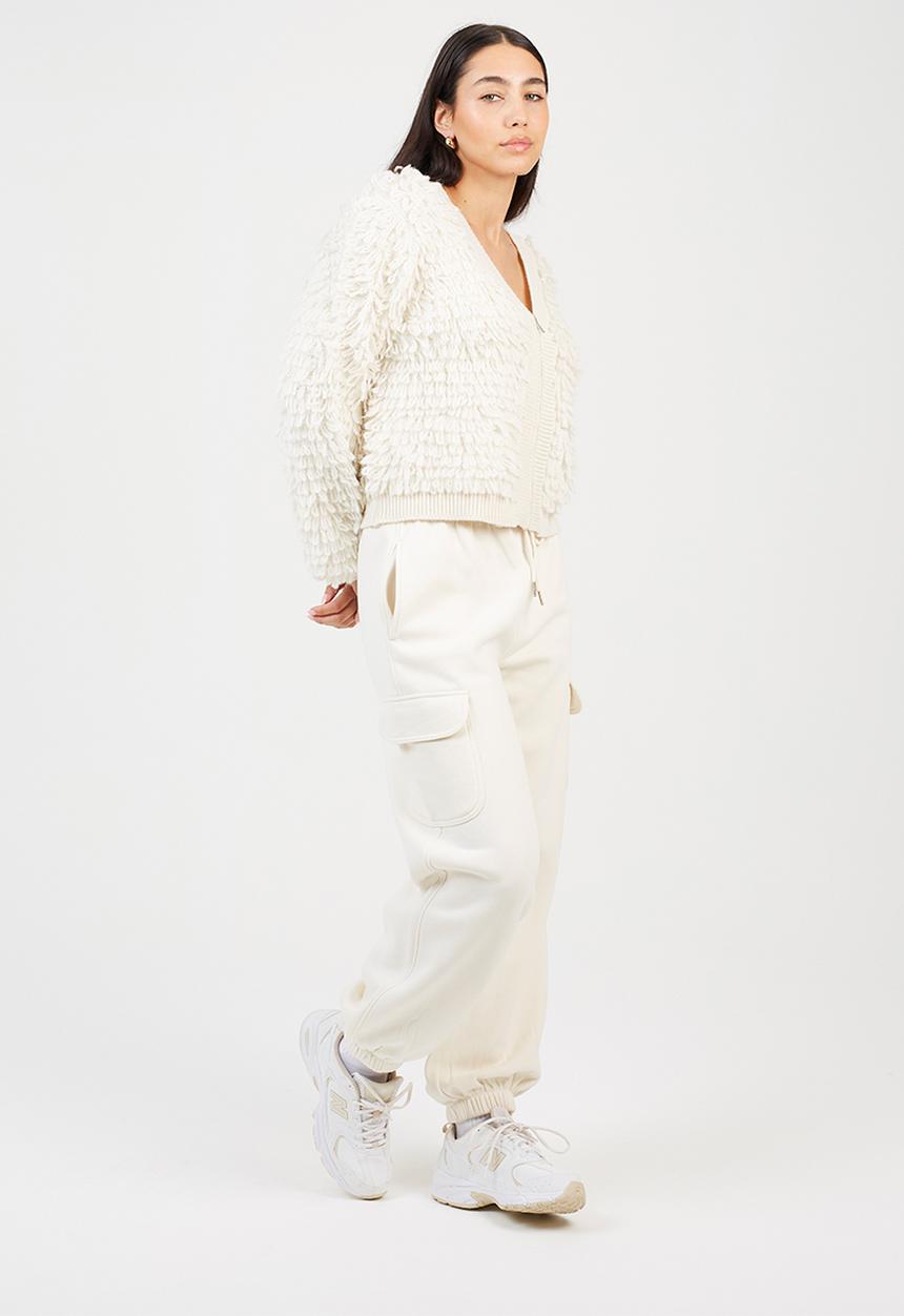 Brave Soul - Ladies Jersey Cargo Trousers - Cream