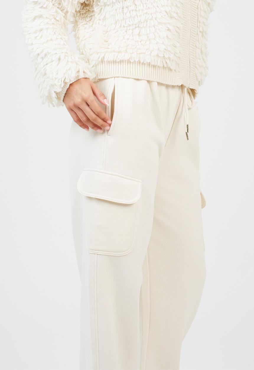Brave Soul - Ladies Jersey Cargo Trousers - Cream