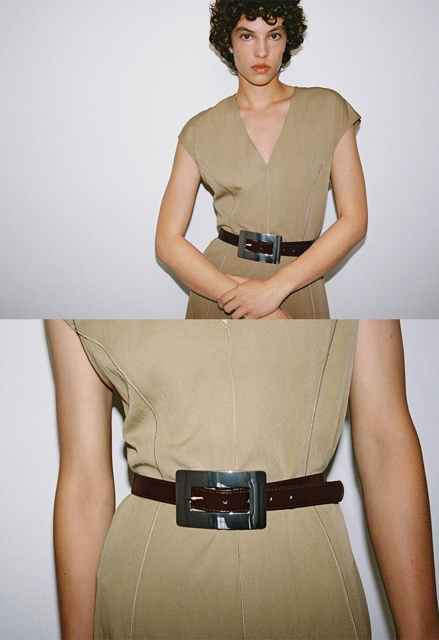 MANGO - Mirror belt-dark brown
