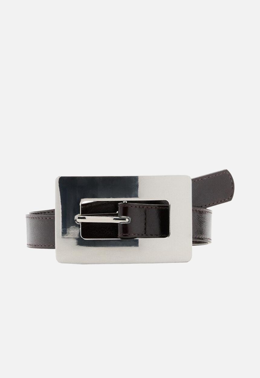 MANGO - Mirror belt-dark brown